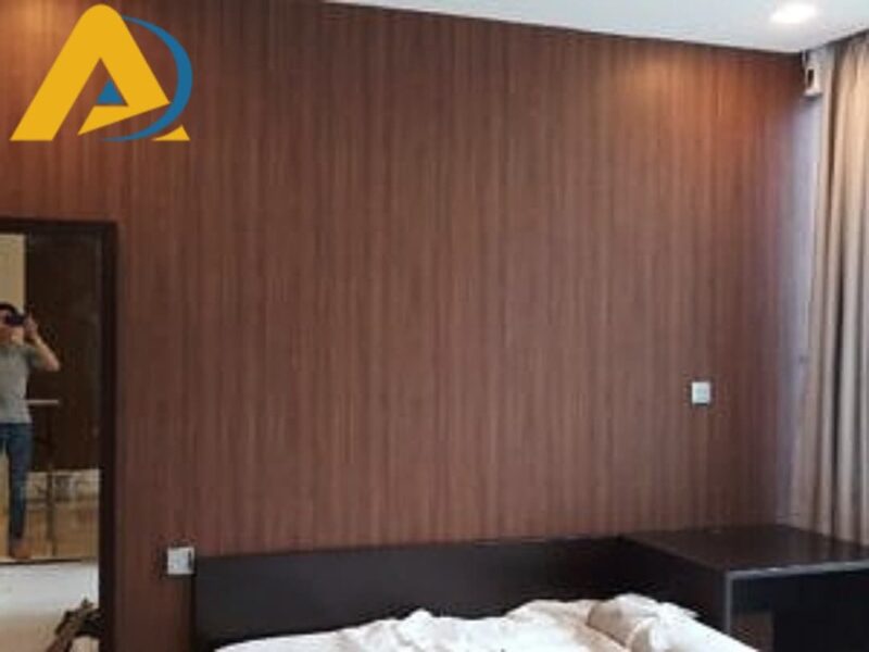 Giấy dán tường 3D giả gỗ phòng ngủ đẹp