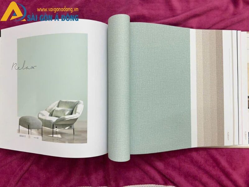 Giấy dán tường trơn gân 6848