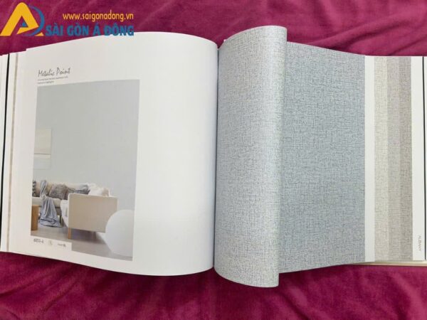 Giấy dán tường trơn gân 6832 21 Giấy dán tường trơn kim loại 6853