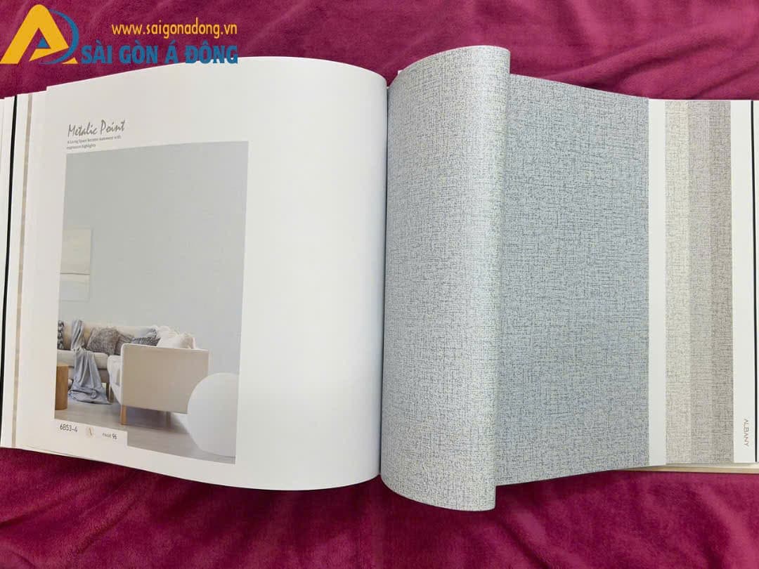 Giấy dán tường trơn gân 6832 10 Giấy dán tường trơn kim loại 6853