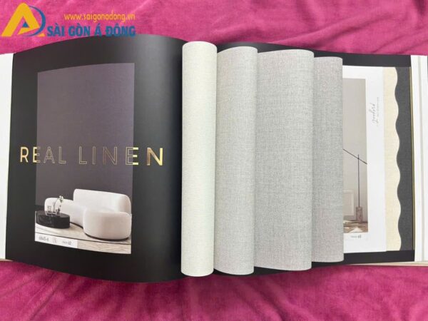 Giấy dán tường trơn gân 6832 20 Giấy dán tường trơn linen 6845
