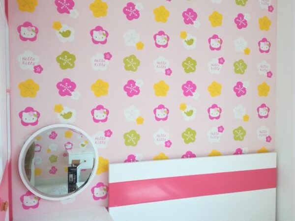 giấy dán tường trẻ em hello kitty