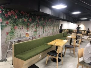 TRANH BONG HONG DAY Tranh dán tường 3D gạch và hoa hồng