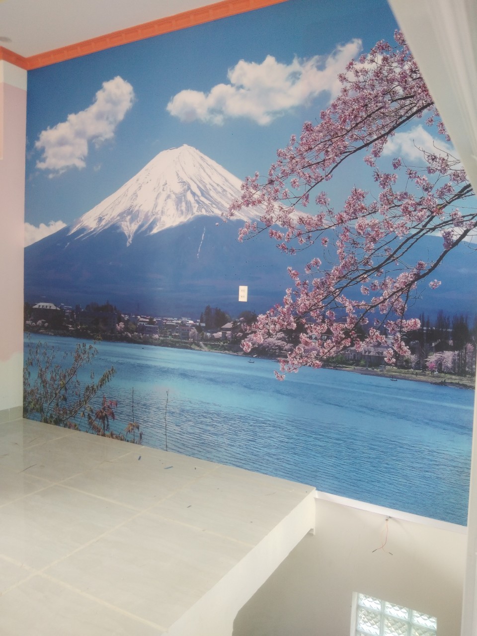 Tranh Vải Dán Tường 3D Núi Phú Sĩ Hoa Anh Đào 1df9dafeeb430c1d5552