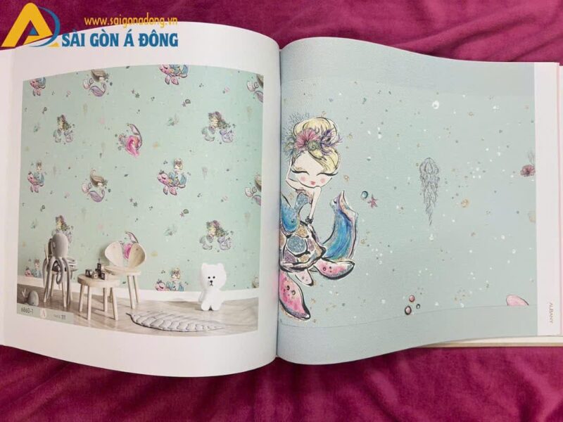Giấy dán tường trẻ em tiên cá 6860-1