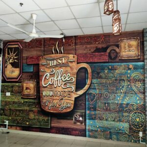 Tranh dán tường quán cafe