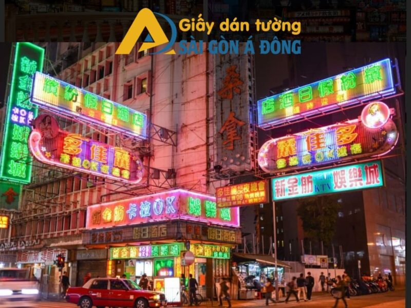 Tranh dan tuong pho dem hong kong 1 Tranh 3D quán ăn Hong Kong thập niên 90