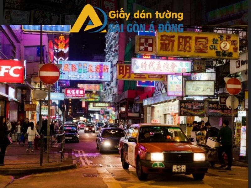 Tranh dan tuong taxi hong kong 1 Tranh 3D quán ăn Hong Kong thập niên 90