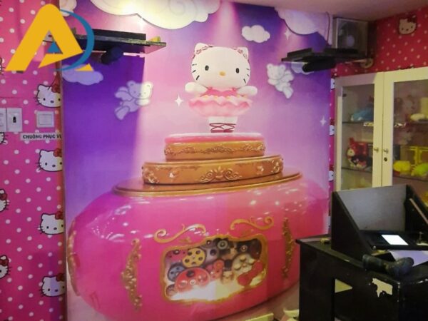 Mẫu Tranh Dán Tường Karaoke Hello Kitty (1)