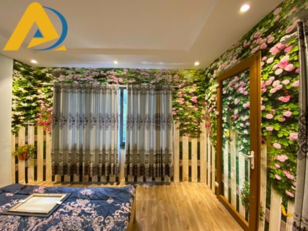 Mau tranh dan tuong phong ngu vo chong 1 Tranh dán tường hoa 3D cho phòng ngủ đẹp lung linh