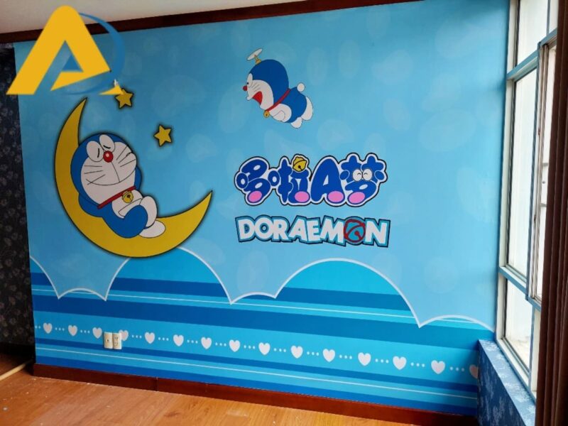 Mẫu tranh dán tường phòng trẻ em Doreamon