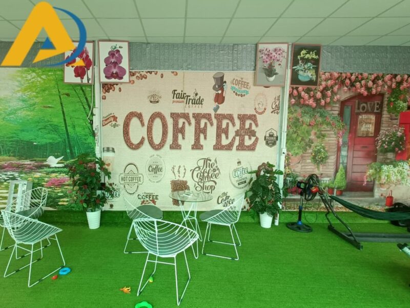 Mau tranh dan tuong ca phe xanh tuoi 1 In tranh dán tường quán cafe tại quận 6