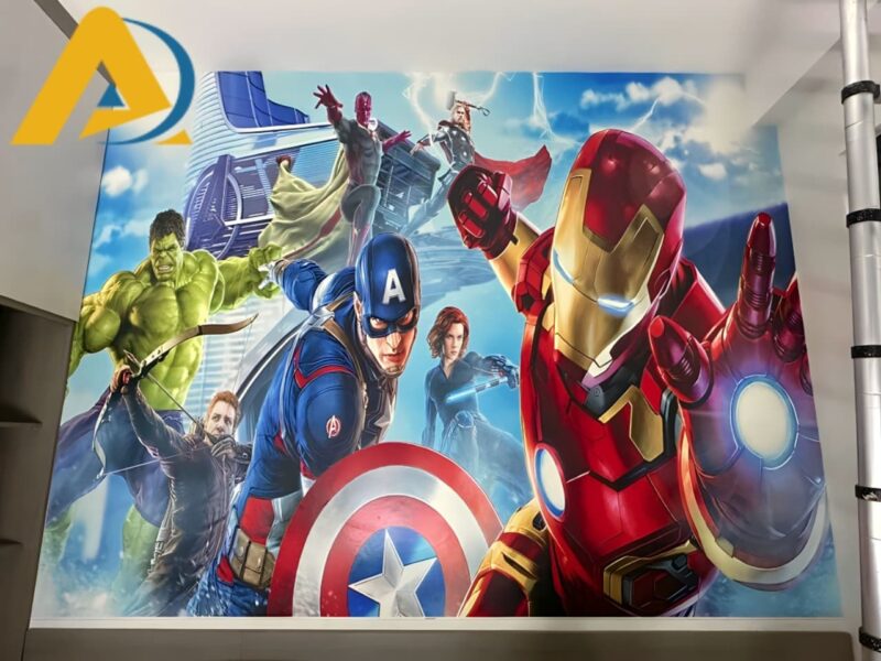 Mẫu tranh dán tường trẻ em phim anh hùng Marvel