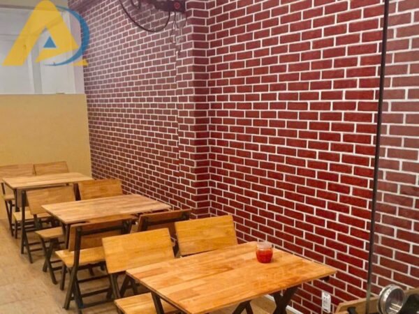 Mẫu Giấy Dán Tường 3d Giả Gạch Cho Quán Ăn Nổi Bật (1)