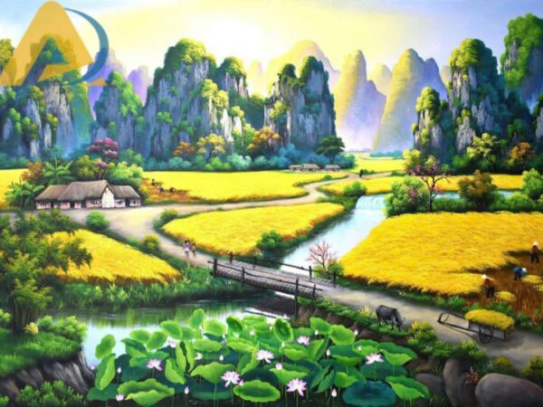 Tranh dán tường thuỷ mặc cho phòng khách - Ảnh 5