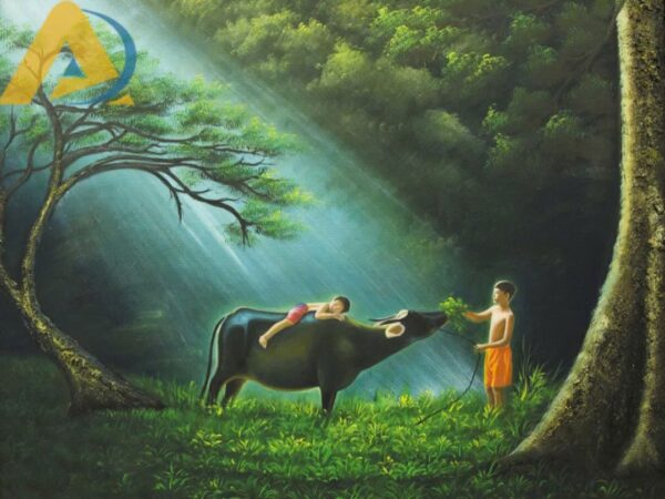 Tranh dán tường thuỷ mặc cho phòng khách - Ảnh 11