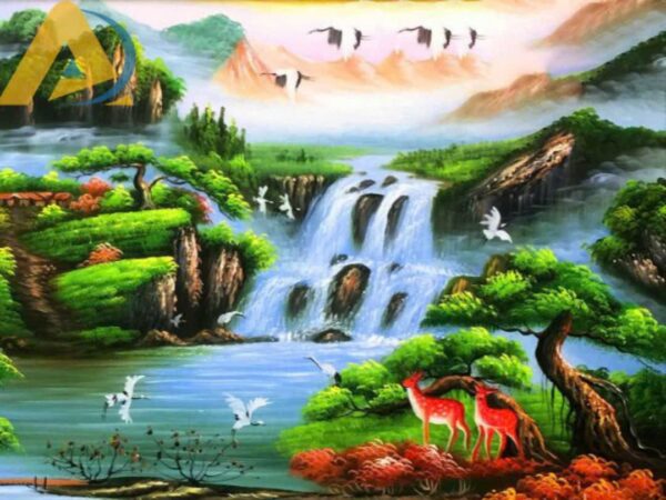 Tranh dán tường thuỷ mặc cho phòng khách - Ảnh 10