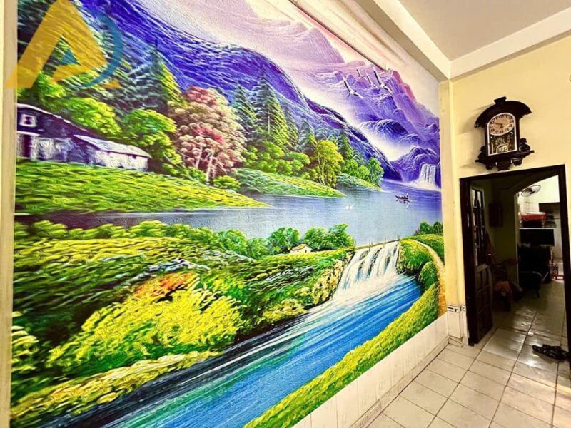Tranh dán tường thuỷ mặc cho phòng khách