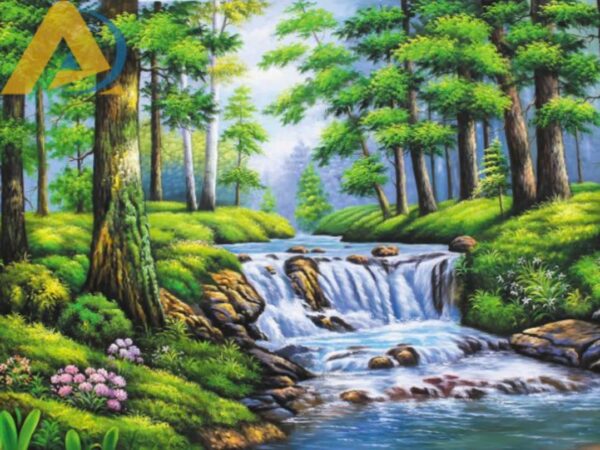 Tranh dán tường thuỷ mặc cho phòng khách - Ảnh 13