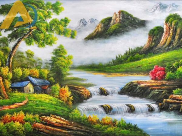 Tranh dán tường thuỷ mặc cho phòng khách - Ảnh 6