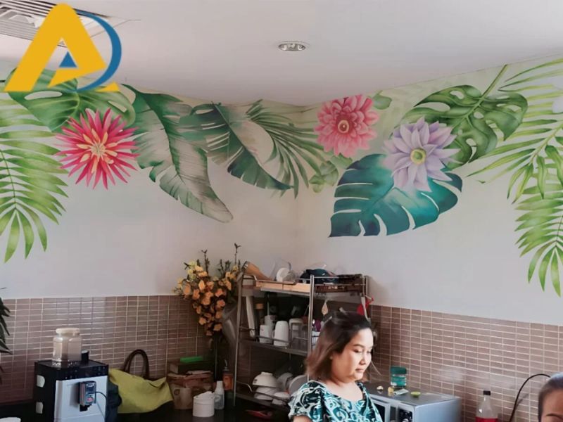 Tranh dán tường phòng khách 82 Bí quyết chọn giấy dán tường phòng bếp