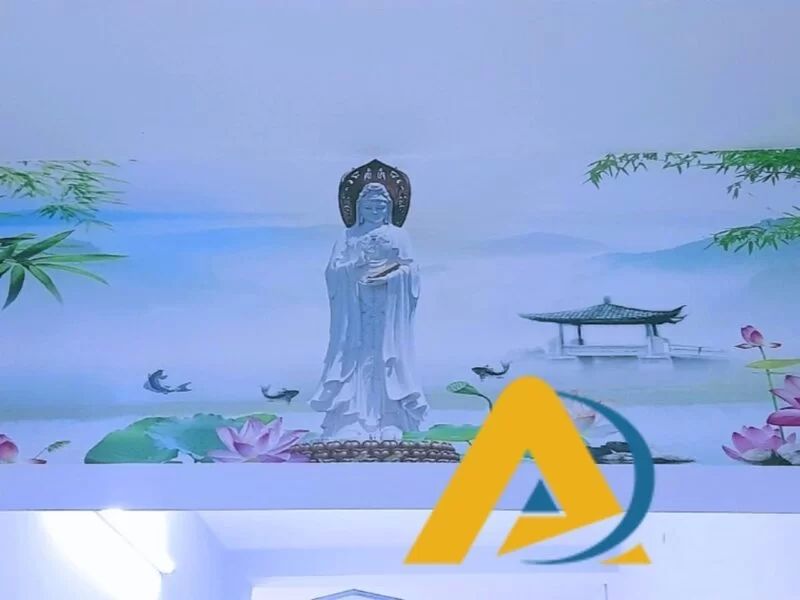 Giấy dán tường 3D Phật Mẹ Quan Âm 