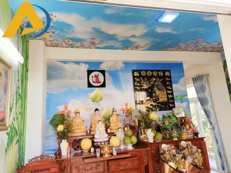 Giấy dán tường phòng thờ - Lựa chọn trang trọng cho không gian thờ cúng