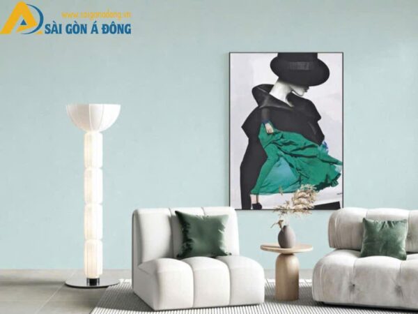 Vải dán tường hoa văn ẩn cho phòng khách - Ảnh 7