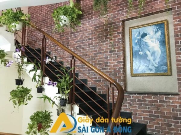 Giấy dán tường giả gạch cho hành lang