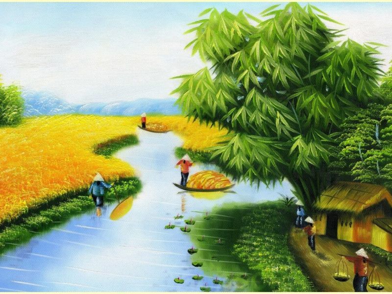 goi y nhung mau tranh dan tuong ngoai troi dep va sang trong 3 Tranh dán tường phòng khách