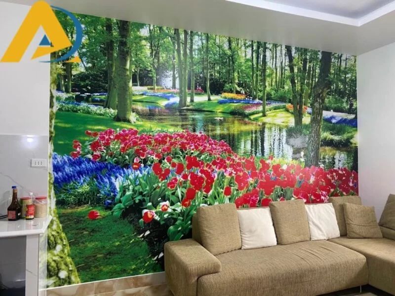 Tranh dán tường phòng khách 85 tong hop cac mau giay dan tuong phong canh dep an tuong 2 Tranh dán tường phòng khách