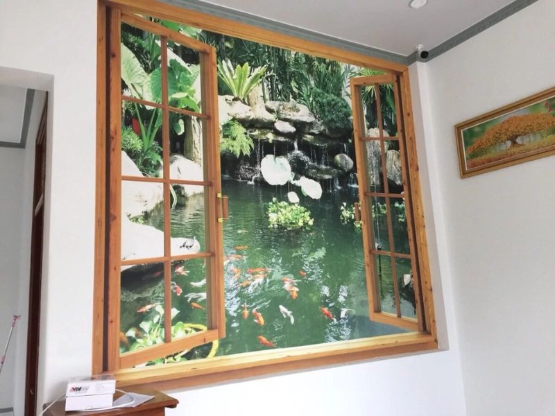 Tranh dán tường cửa sổ 3D - Giải pháp mở rộng không gian