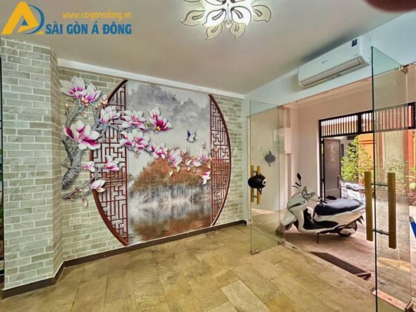 Tranh dán tường phòng khách tân cổ điển