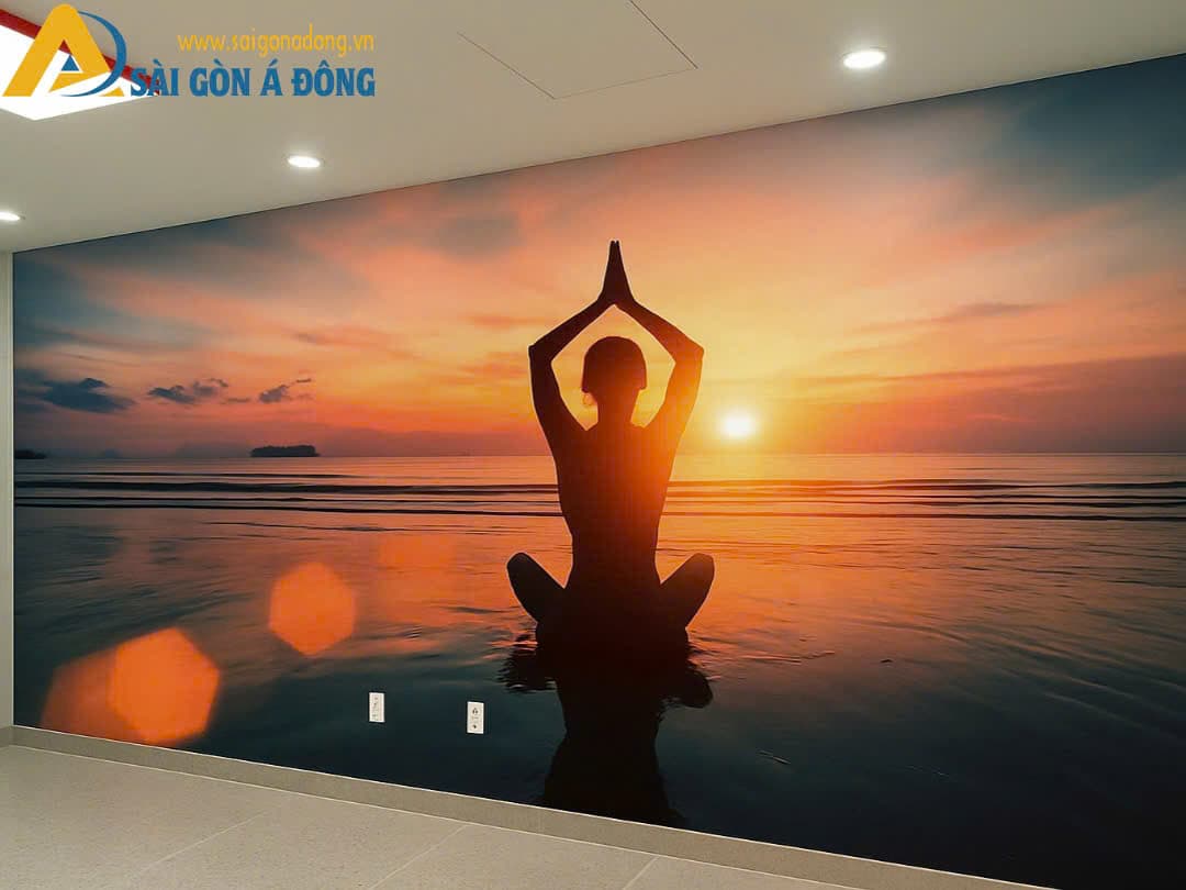 Tranh dán tường yoga ngồi thiền bãi biển 14 Tranh dán tường yoga ngồi thiền bãi biển