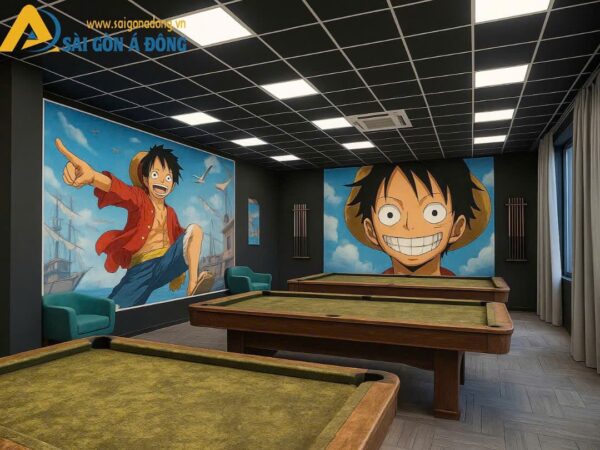 Tranh dán tường bida hoạt hình luffy