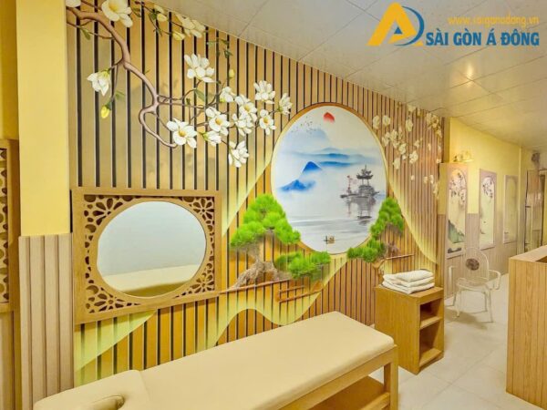 Tranh dán tường spa đông y mới