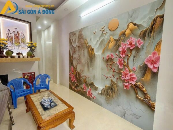 Tranh dán tường 3D phù điêu giả nổi