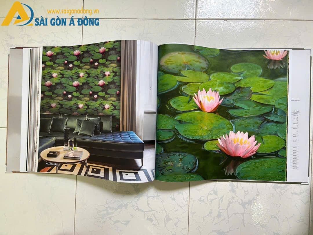 Giấy dán tường vườn hoa nhài 3 Giấy dán tường thiên nhiên hoa sen