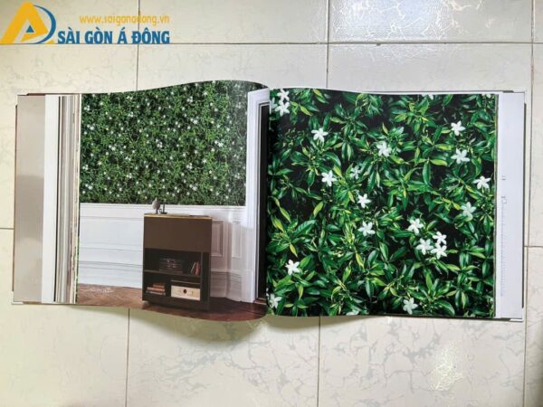 Giấy dán tường thiên nhiên phòng khách xanh