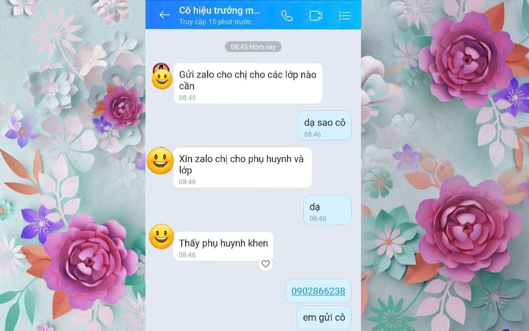 Lời khen của cô và phụ huynh