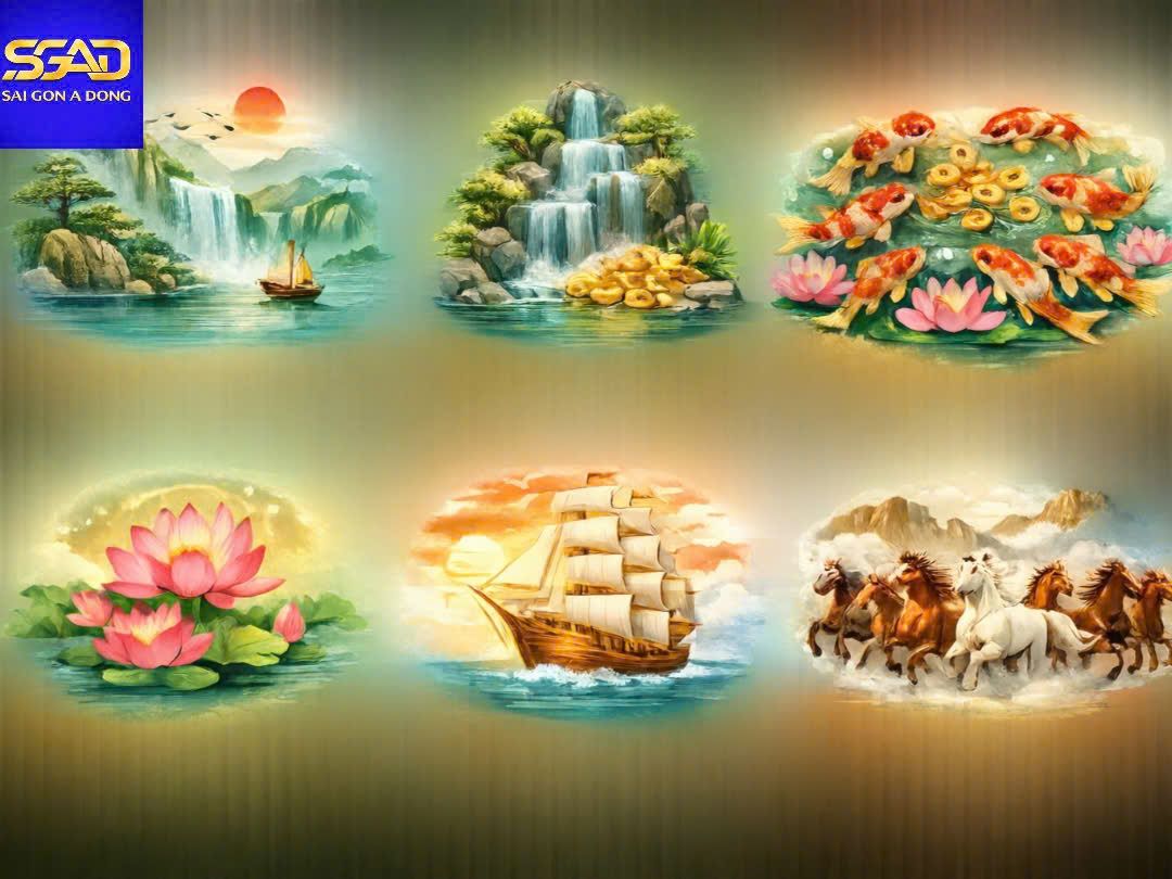 Mẫu tranh 3D cho phong thuỷ
