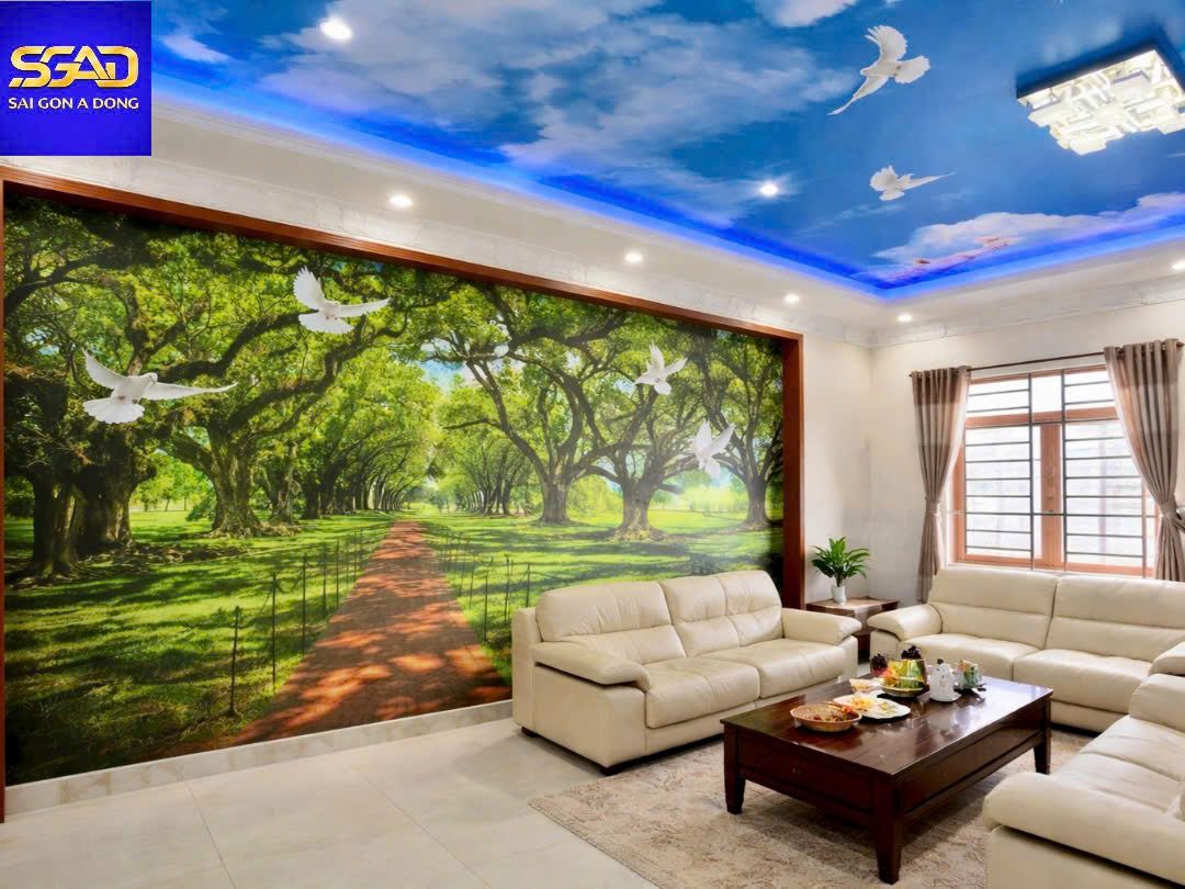 Tranh dán tường phòng khách 83 Tranh dán tường 3D