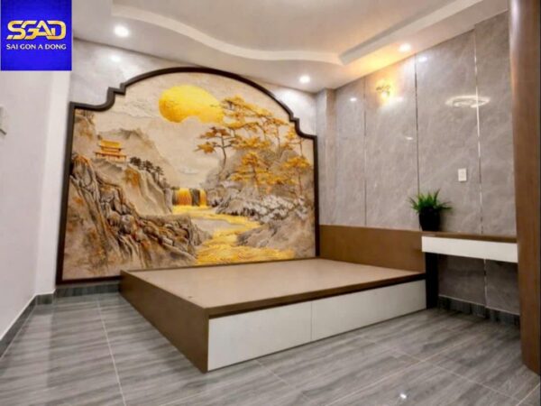 Tranh dán tường phòng ngủ phong cảnh giác vàng