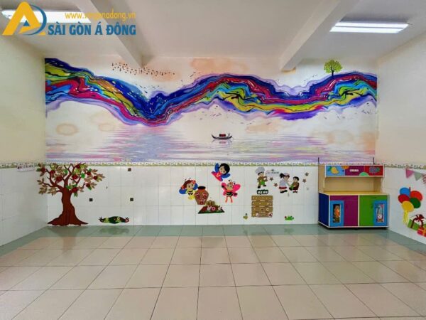 Tranh dán tường trẻ em dãy lụa ri băng