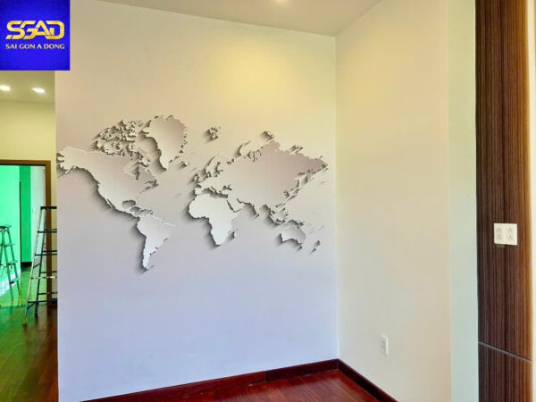 Tranh dán tường phòng làm việc bản đồ thế giới