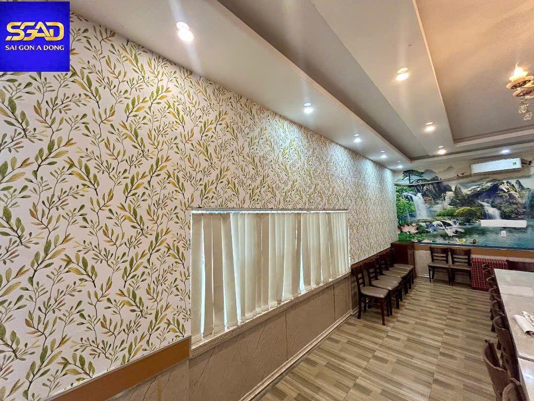 Giấy dán tường 3D nhà hàng đẹp 6 Giấy dán tường hoa lá phòng vip