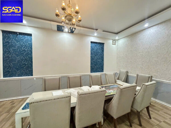 Giấy dán tường nhà hàng nhấn ô nhẹ nhàng