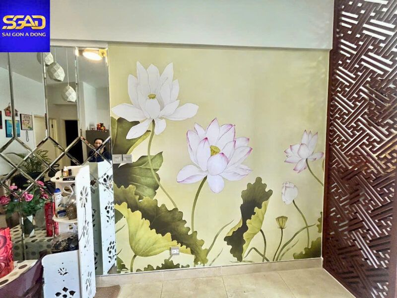 Top mẫu tranh dán tường bán chạy nhất năm 2026 84 Tranh hoa sen