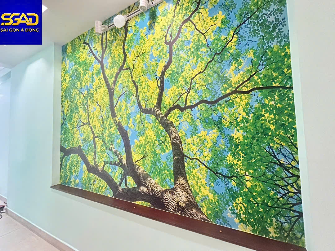 Tranh 3D thiên nhiên nhấn phòng khách 1 Tranh 3D thiên nhiên nhấn phòng khách