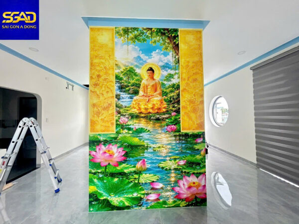 Tranh dán tường phòng thờ phật đẹp - Ảnh 3